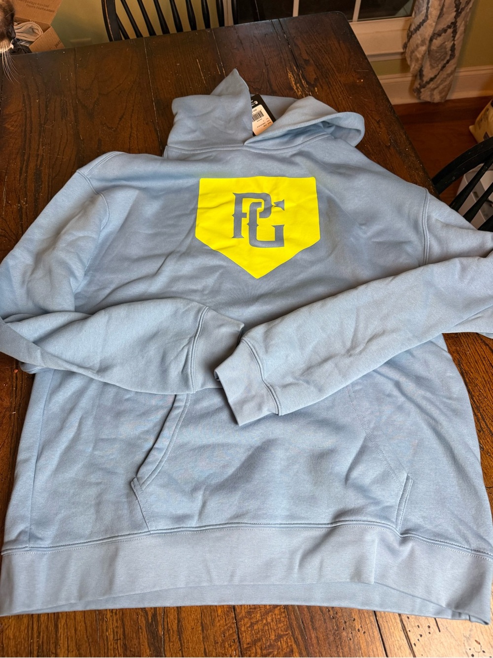 NWT Perfect Game Light Blue Pullover Hoodie Shield Logo XL